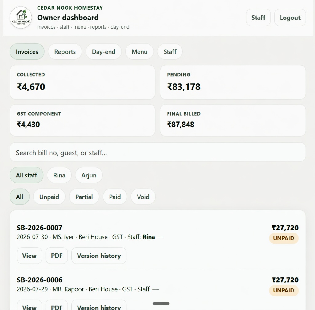 Owner dashboard