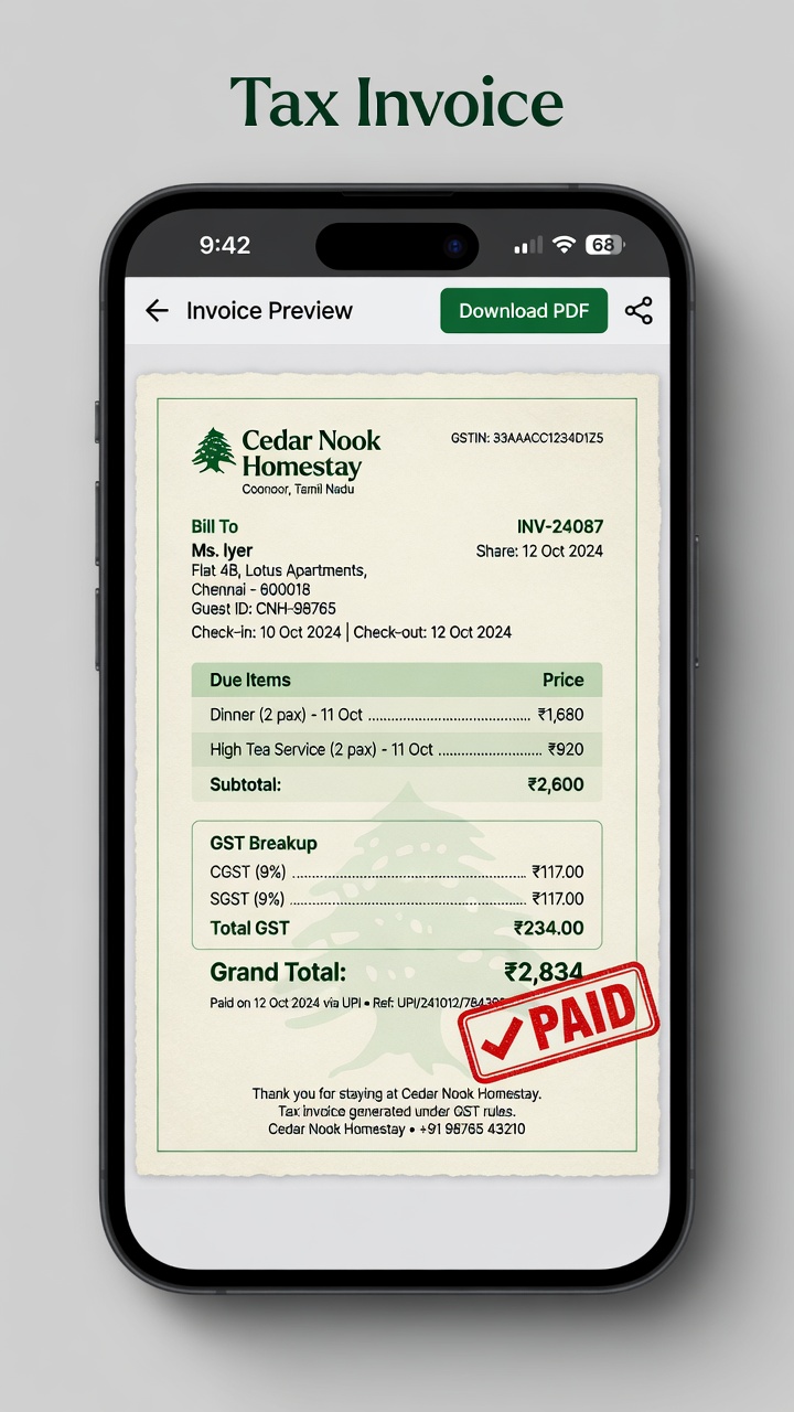Professional tax invoice PDF